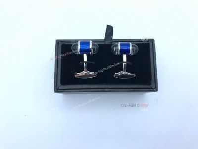 Mont Blanc Cufflinks Replica - AAA Grade - Blue and Silver Cufflink